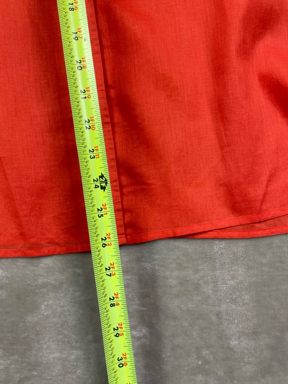 Chico's Button Up Lightweight Orange 100% Cotton 3/4 Sleeve/Roll up sleeve - Picture 7 of 9